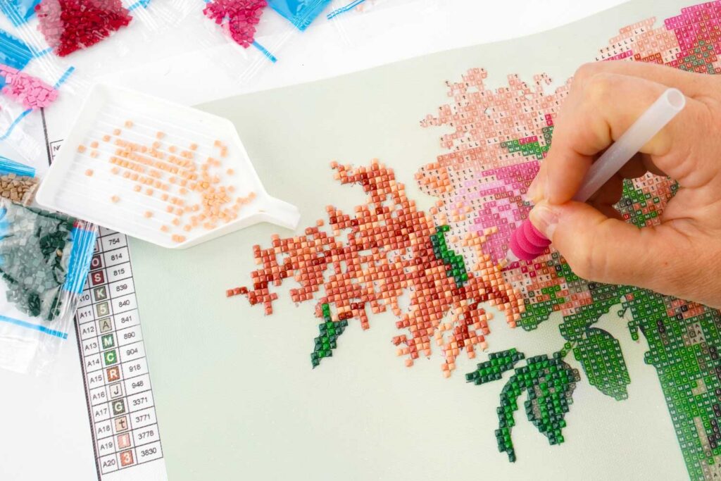 Diamant painting, diamant, loisir, créatif, broderie, tableau, image, creation, famille, adolescent, adulte, senior,