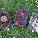 Grimoire, papier mâché, dragon, Lovecraft, horreur, livre, druide, foret, végétation, projet, décoration,
