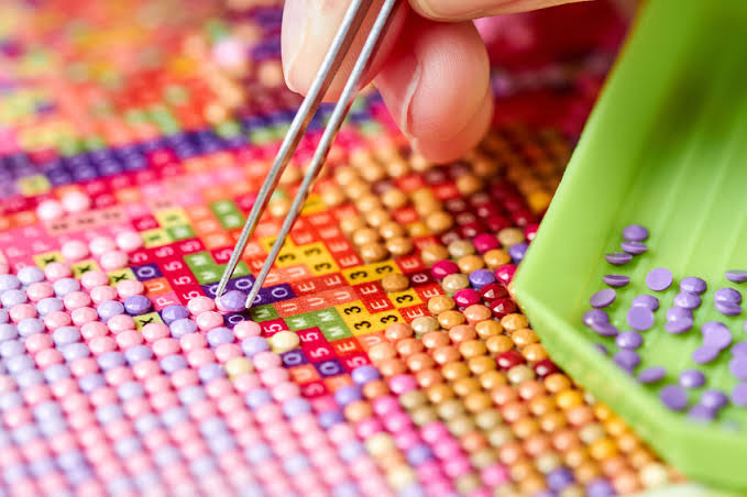 Broderie, créatif, creation, diamant, Diamant painting, image, loisir, tableau, diamant, rond, carré,