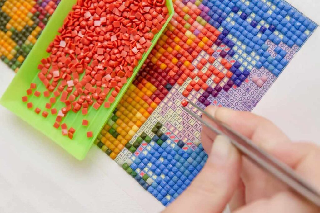 Broderie, créatif, creation, diamant, Diamant painting, image, loisir, tableau, diamant, rond, carré,